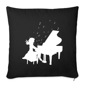 piano - Housse de coussin décorative 45 x 45 cm - noir - Devant
