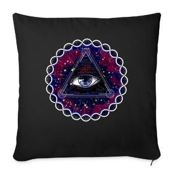 DMT Psychedelic Sacred Geometry - Sofakissenbezug 45 x 45 cm - Schwarz - Vorne