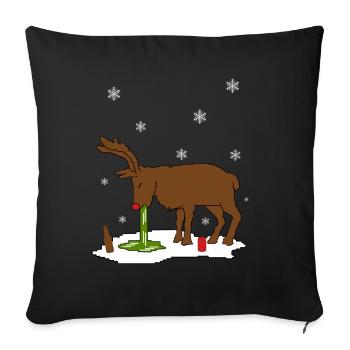 Ugly Christmas Rentier - Sofakissenbezug 45 x 45 cm - Schwarz - Vorne