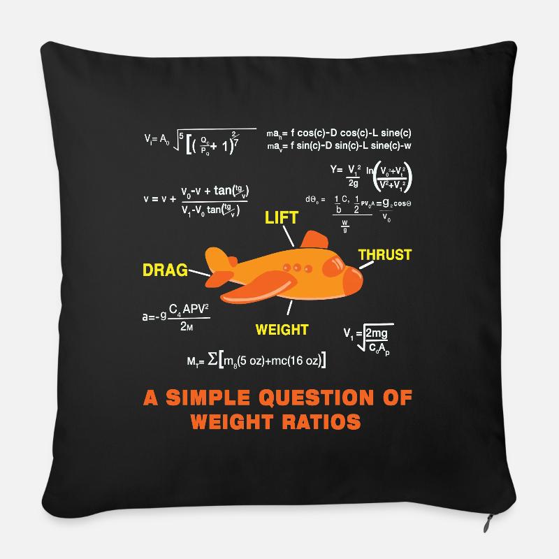 Comme les avions volent - Housse de coussin décorative 45 x 45 cm - noir