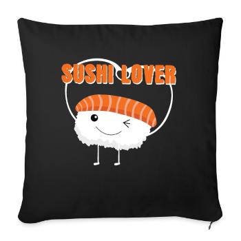 Sushi lover - Sofa pillowcase 17,3'' x 17,3'' (45 x 45 cm) - black - Front