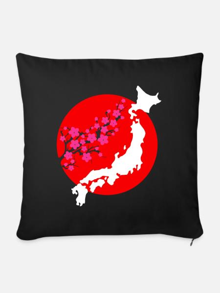 Japan - Sofakissenbezug 45 x 45 cm - Schwarz