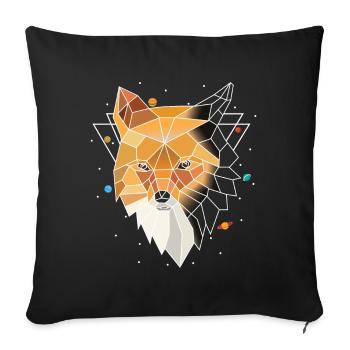 Renard polygone - Housse de coussin décorative 45 x 45 cm - noir - Devant