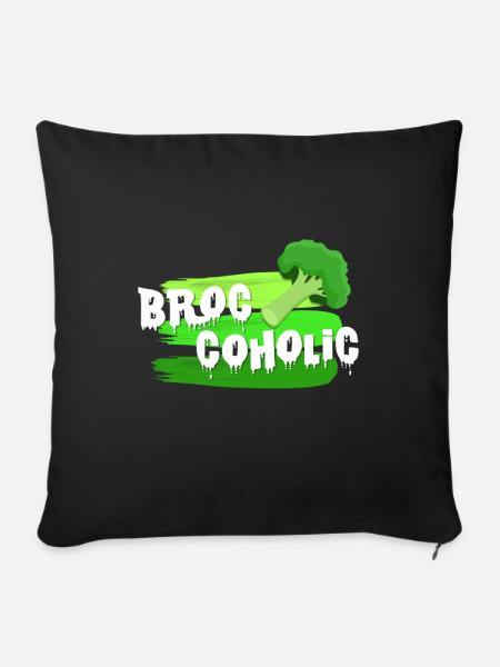 Brokkoli - Sofakissenbezug 45 x 45 cm - Schwarz