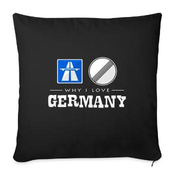Allemagne - Housse de coussin décorative 45 x 45 cm - noir - Devant