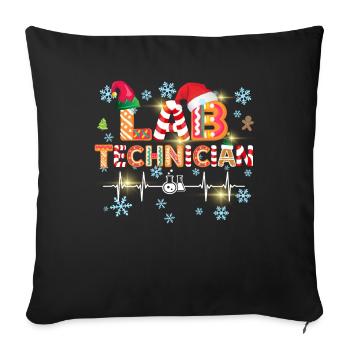 Lab Technician Christmas Funny Poison - Housse de coussin décorative 45 x 45 cm - noir - Devant