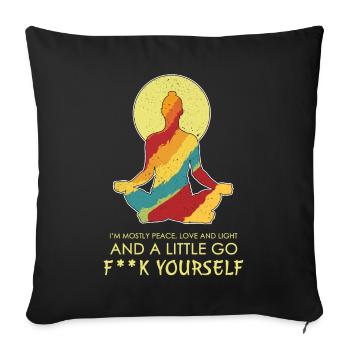 Méditation de yoga intérieure calme vous baise - Housse de coussin décorative 45 x 45 cm - noir - Devant