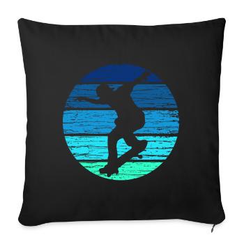 patineur - Housse de coussin décorative 45 x 45 cm - noir - Devant
