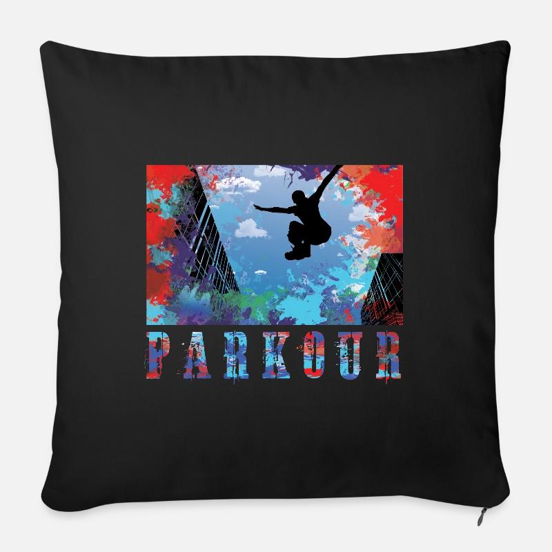 Parkour - Sofakissenbezug 45 x 45 cm - Schwarz