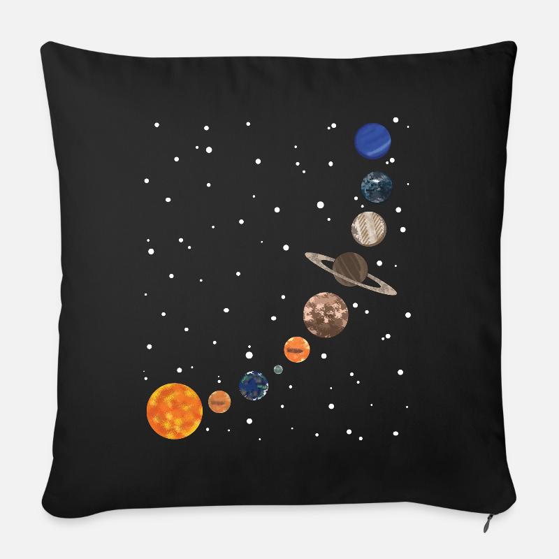 Planète Voie lactée - Housse de coussin décorative 45 x 45 cm - noir