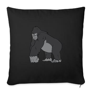 Gorilla - Strong silverback - Housse de coussin décorative 45 x 45 cm - noir - Devant