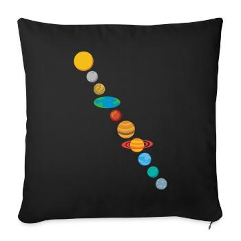 The earth is flat - Sofa pillowcase 17,3'' x 17,3'' (45 x 45 cm) - black - Front