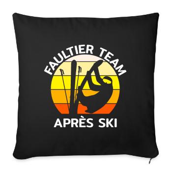 Sloth Team Apres-Ski Funny - Sofa pillowcase 17,3'' x 17,3'' (45 x 45 cm) - black - Front