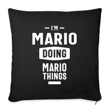 Mario Personalized Name Birthday Gift - Sofa pillowcase 17,3'' x 17,3'' (45 x 45 cm) - black - Front