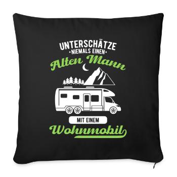 Motorhome Camping - Sofa pillowcase 17,3'' x 17,3'' (45 x 45 cm) - black - Front