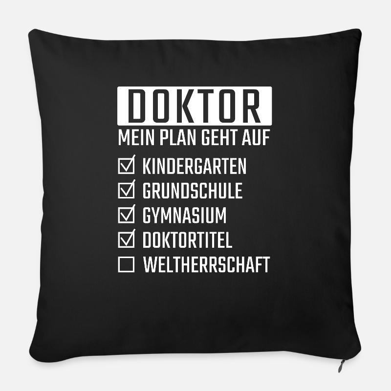 Doktor Doktorrand Promotion Geschenk Lustig - Sofakissenbezug 45 x 45 cm - Schwarz
