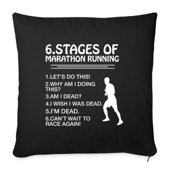 Marathon Funny - Sofa pillowcase 17,3'' x 17,3'' (45 x 45 cm) - black - Front