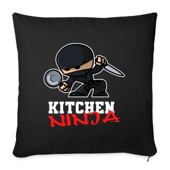 Kitchen ninja - Sofa pillowcase 17,3'' x 17,3'' (45 x 45 cm) - black - Front