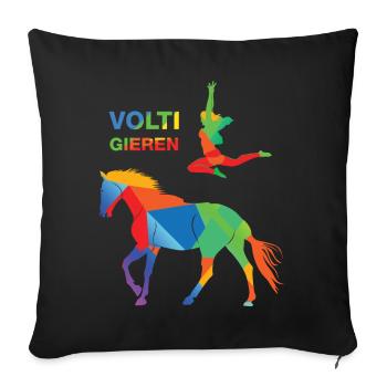 Voltigieren - Sofakissenbezug 45 x 45 cm - Schwarz - Vorne