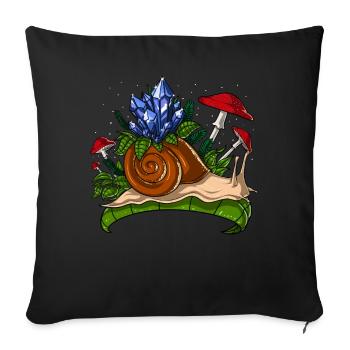 Cristaux Escargot Nature - Housse de coussin décorative 45 x 45 cm - noir - Devant