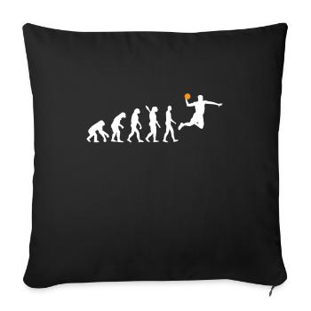 Basketball - Evolution des Menschen / Darwin - Sofakissenbezug 45 x 45 cm - Schwarz - Vorne