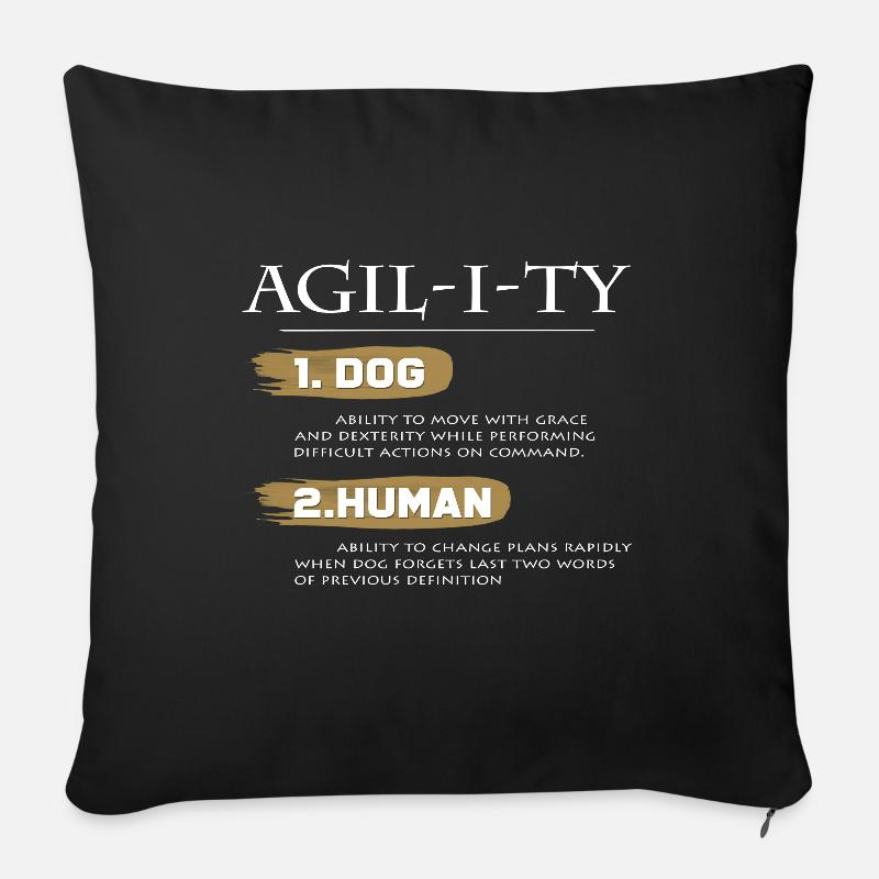Agility Hundetraining - Sofakissenbezug 45 x 45 cm - Schwarz
