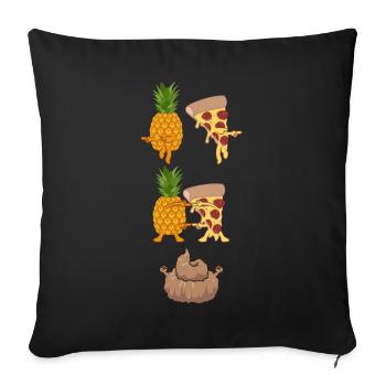Fusion pineapple and pizza - Sofa pillowcase 17,3'' x 17,3'' (45 x 45 cm) - black - Front
