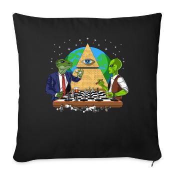 Illuminati Alien Conspiracy - Housse de coussin décorative 45 x 45 cm - noir - Devant