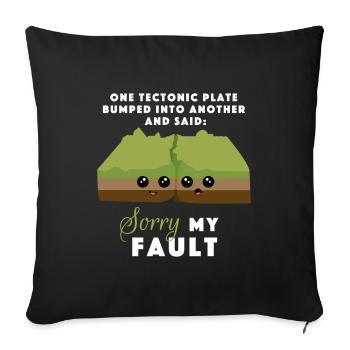 Science Love, Cute Valentine, One Tectonic Plate - Sofa pillowcase 17,3'' x 17,3'' (45 x 45 cm) - black - Front