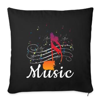 La musique est colorée - Housse de coussin décorative 45 x 45 cm - noir - Devant