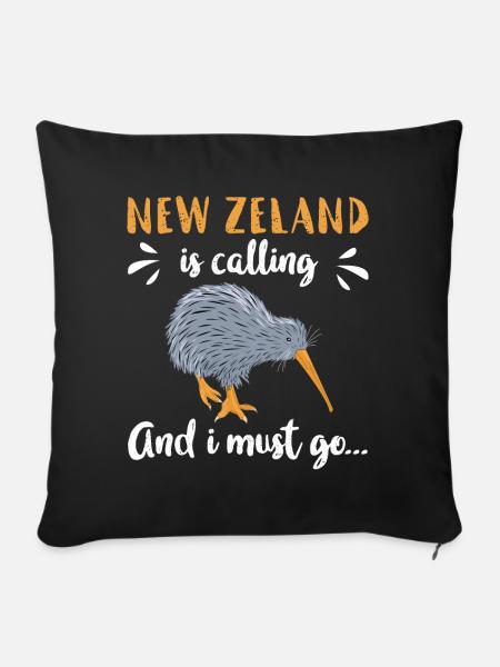Neuseeland Ruft - Sofakissenbezug 45 x 45 cm - Schwarz