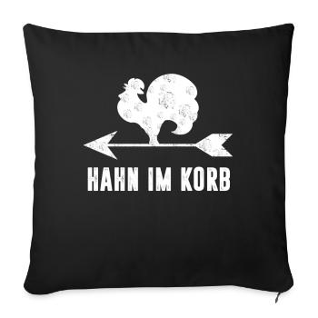 Rooster in the basket - Sofa pillowcase 17,3'' x 17,3'' (45 x 45 cm) - black - Front