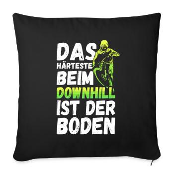 Downhill Biker Fahrrad Mountainbike MTB Geschenk - Sofakissenbezug 45 x 45 cm - Schwarz - Vorne