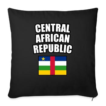 République centrafricaine Drapeau Sango Cadeau - Housse de coussin décorative 45 x 45 cm - noir - Devant