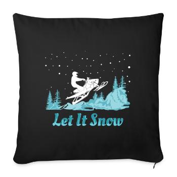 Motoneige Let It Snow - Housse de coussin décorative 45 x 45 cm - noir - Devant