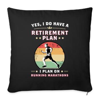 Marathon Gift for the Marathon Runner. Yes, I Do - Sofa pillowcase 17,3'' x 17,3'' (45 x 45 cm) - black - Front