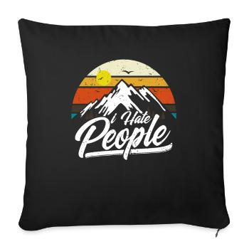I Hate People Mountains Camping Hiking Gift - Sofa pillowcase 17,3'' x 17,3'' (45 x 45 cm) - black - Front