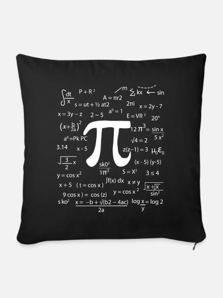 Pi Kreiszahl - Sofakissenbezug 45 x 45 cm - Schwarz