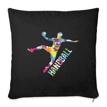 Handball jump - Sofa pillowcase 17,3'' x 17,3'' (45 x 45 cm) - black - Front