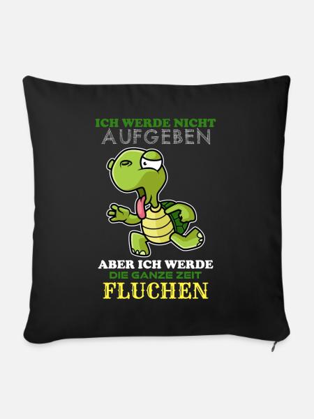 Lahme Schildkröte Fitness Lustig - Sofakissenbezug 45 x 45 cm - Schwarz