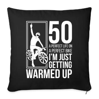 Cyclistes des années 50 - Housse de coussin décorative 45 x 45 cm - noir - Devant