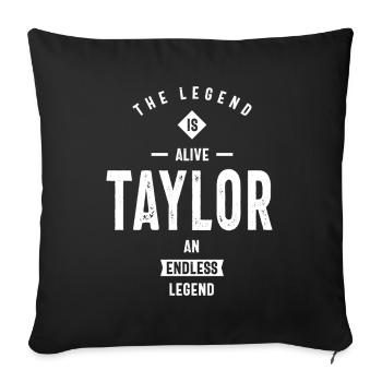 Taylor Personalized Name Birthday Gift - Sofa pillowcase 17,3'' x 17,3'' (45 x 45 cm) - black - Front