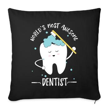 Meilleur dentiste du monde - Housse de coussin décorative 45 x 45 cm - noir - Devant