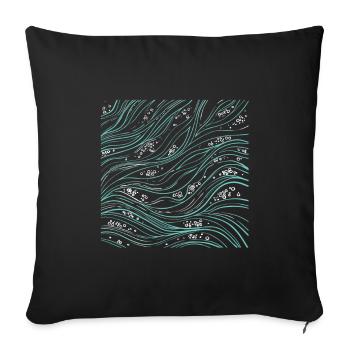 Ocean - ocean current square - Sofa pillowcase 17,3'' x 17,3'' (45 x 45 cm) - black - Front