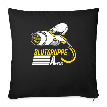 Blutgruppe Ampere Elektroauto E-Mobilität E-Auto - Sofakissenbezug 45 x 45 cm - Schwarz - Vorne