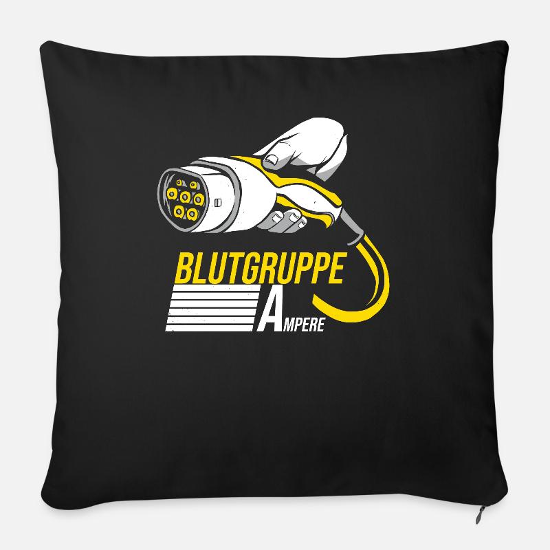 Blutgruppe Ampere Elektroauto E-Mobilität E-Auto - Sofakissenbezug 45 x 45 cm - Schwarz