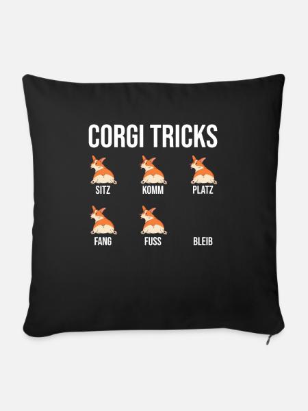 Lustiges Welsh Corgi Geschenk - Sofakissenbezug 45 x 45 cm - Schwarz