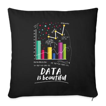 Data Are Beautiful Statisticians - Sofa pillowcase 17,3'' x 17,3'' (45 x 45 cm) - black - Front
