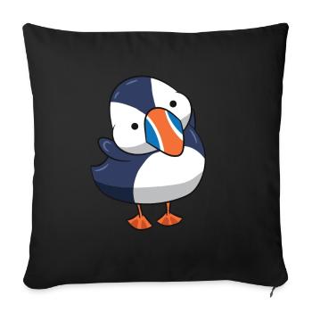 Puffins - cute and cuddly - Sofa pillowcase 17,3'' x 17,3'' (45 x 45 cm) - black - Front