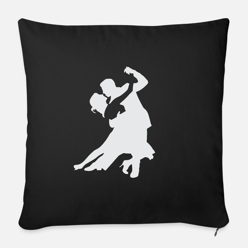Salsa - Silhouette eines Tanzpaares - Sofakissenbezug 45 x 45 cm - Schwarz